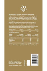 Back label of GAL Bovine Collagen Peptides 300 g showing nutritional information and ingredients.